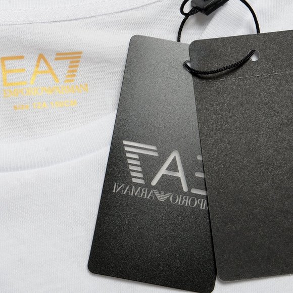 Emporio Armani EA7 Girls White Short Sleeve Logo Print T-Shirt - Picture 6 of 7